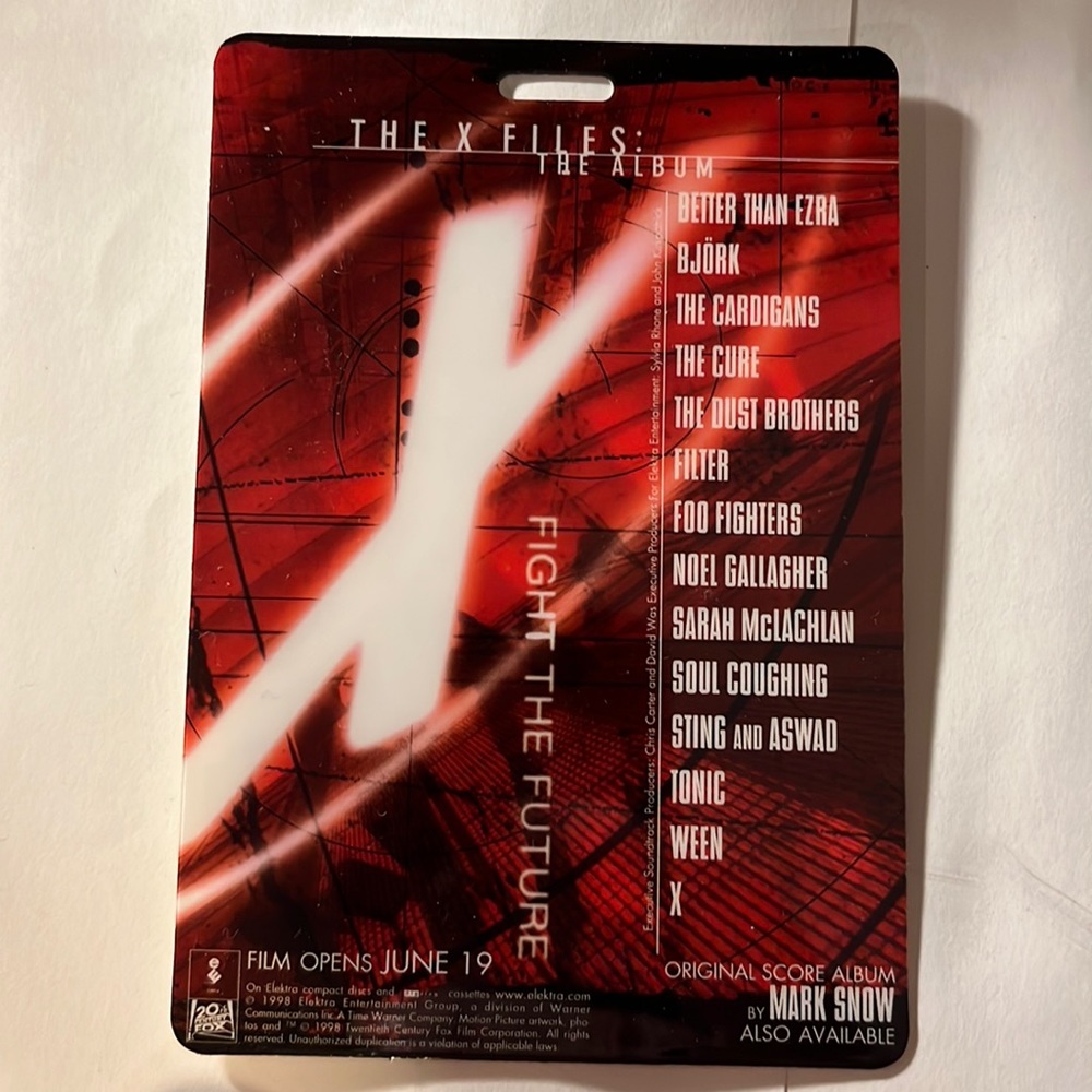 The X-Files: The Album Official Lanyard Card - mint condition